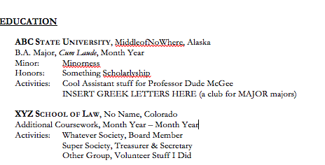 Listing college on resume without degree